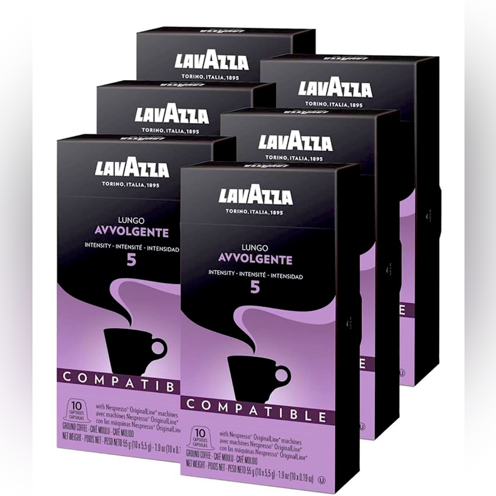 Lavazza Avvolgente Lungo Dark Roast Capsules Nespresso Original (Pack of 60)